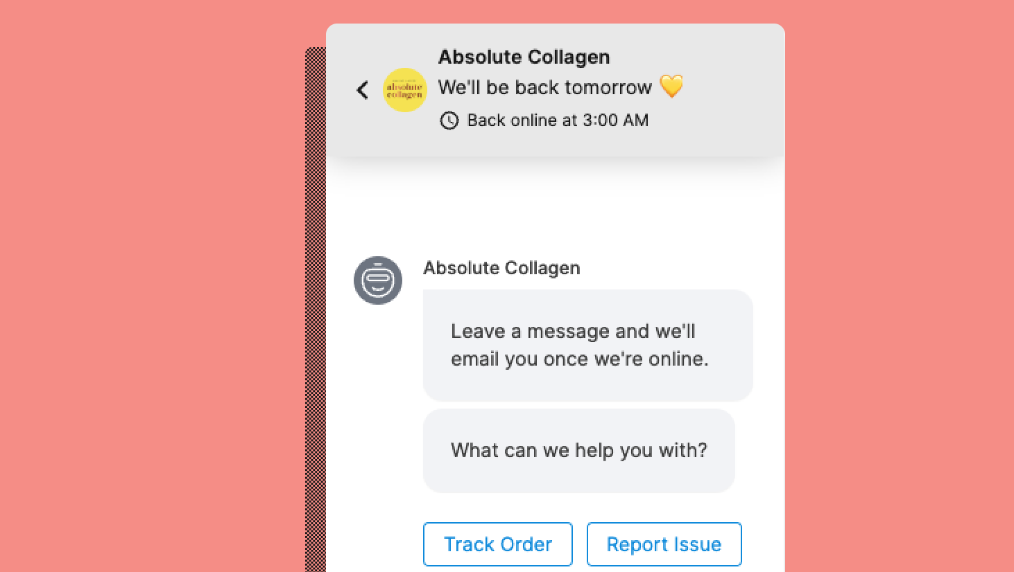 Offline mode in live chat for follow-ups.