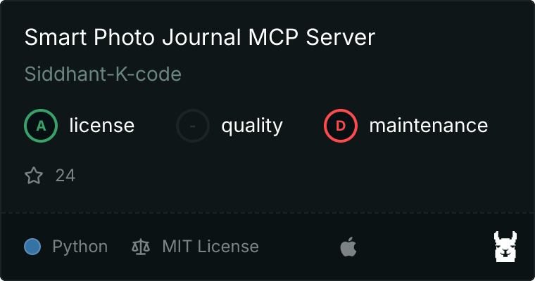 Smart Photo Journal Server MCP server