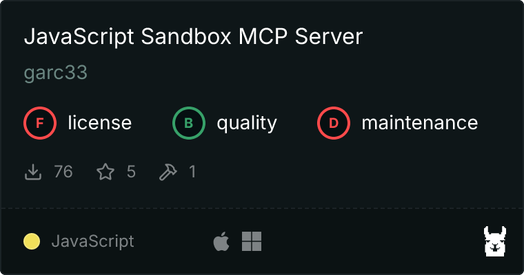 JavaScript Sandbox Server MCP server