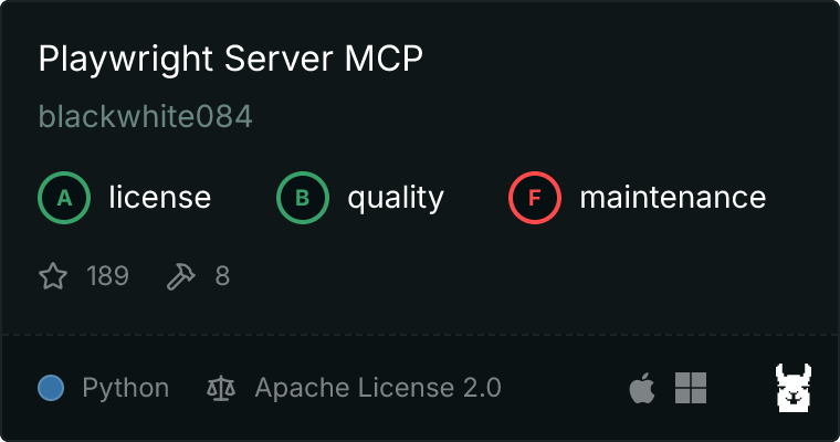 Playwright Server MCP server