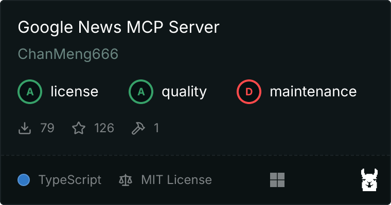 Google News Server MCP server