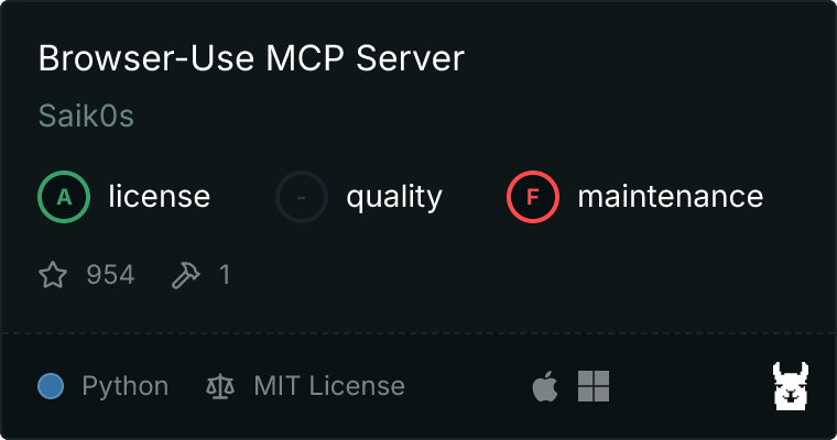 Browser-Use Server MCP server
