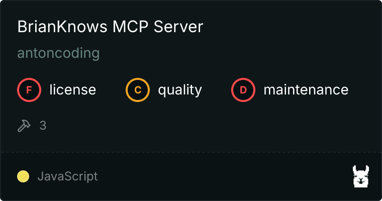 BrianKnows Server MCP server
