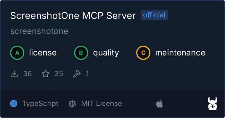 ScreenshotOne Server MCP server