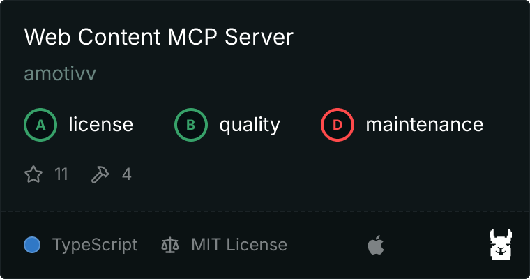Web Content Server MCP server