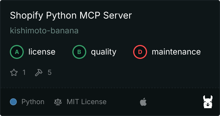 Shopify Python Server MCP server
