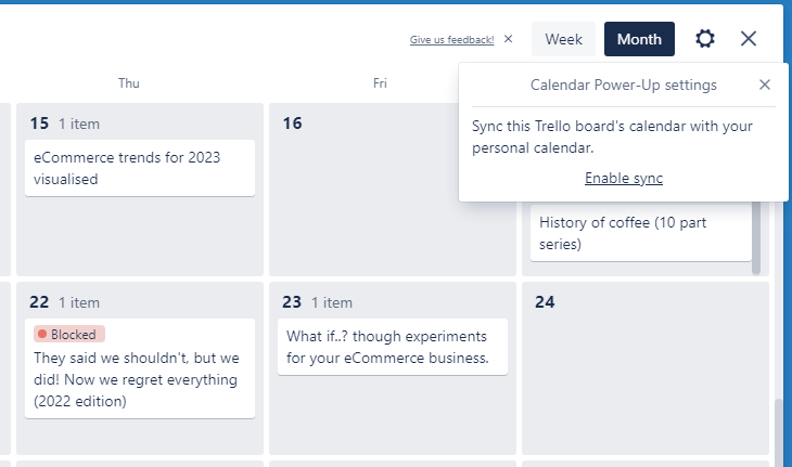 Calendar Trello Power-Up