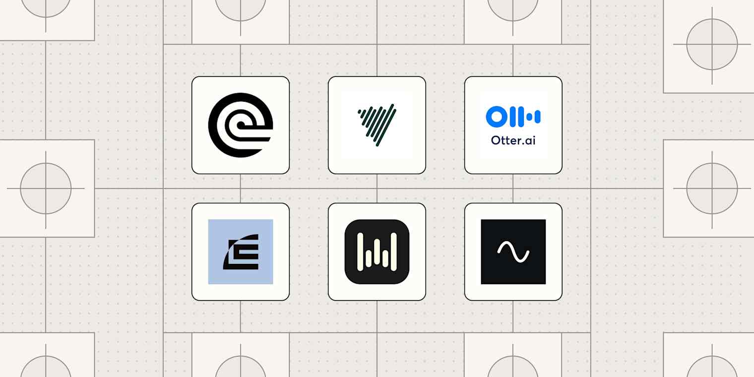 A hero image with the logos of the best transcription services