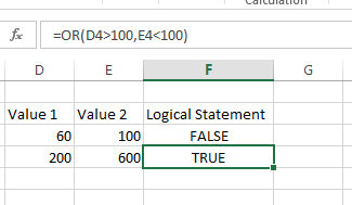 Testing conditions using OR operator.