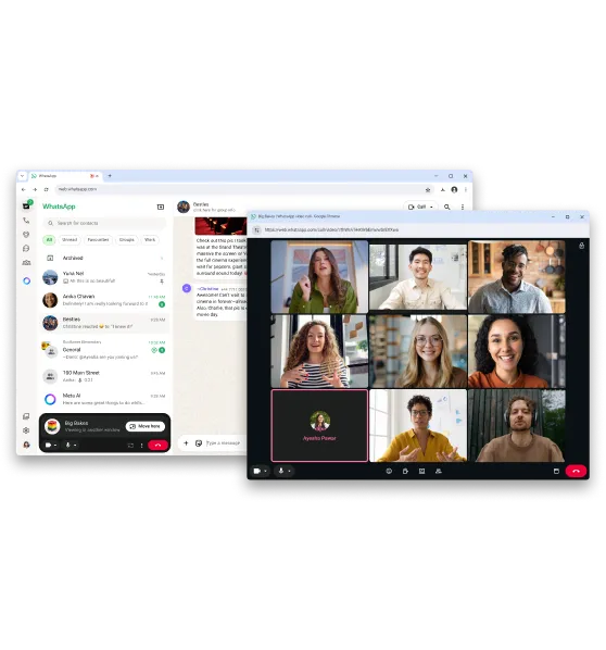 screenshot of whatsapp incoming video call on web