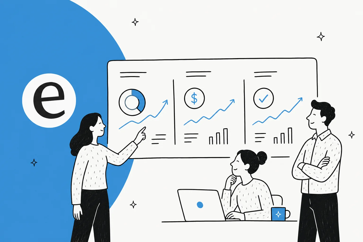 Analyse-Dashboard mit Ticket-Deflection, Kosten pro Ticket und steigender Lösungsrate