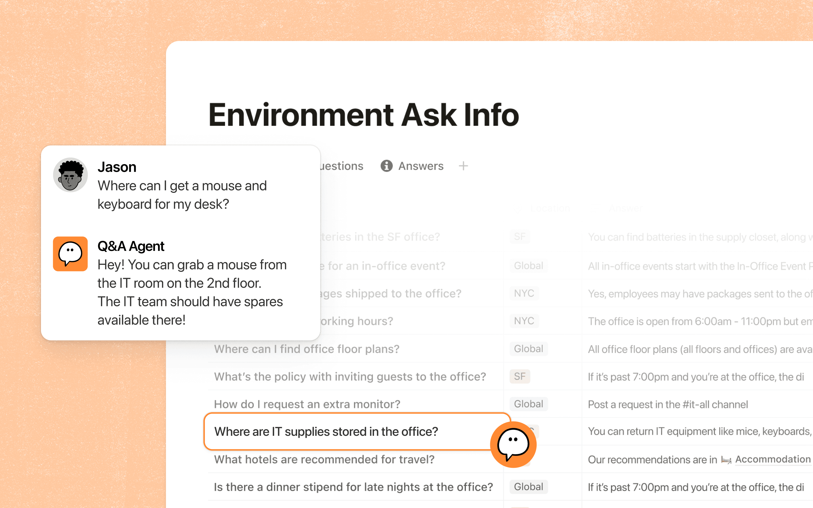 チャットパネルとスキルを備えた Notion Personal Agent のインターフェース
